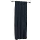 Soho Faux Silk Curtain Panels or Waterfall Valance (Single)-Royal Tradition-42 x 63" Panel-Navy-Egyptian Linens