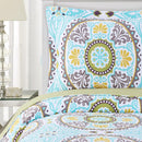 Nyah Reversible Floral Printed Quilt Set-Royal Tradition-Egyptian Linens