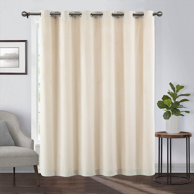 Heavyweight Wide Width 84-Inches Velvet Curtains Grommet Top (Single)