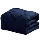 Navy Oxford Double Needle Luxury Soft Pinch Pleated Comforter Set-Royal Tradition-Egyptian Linens