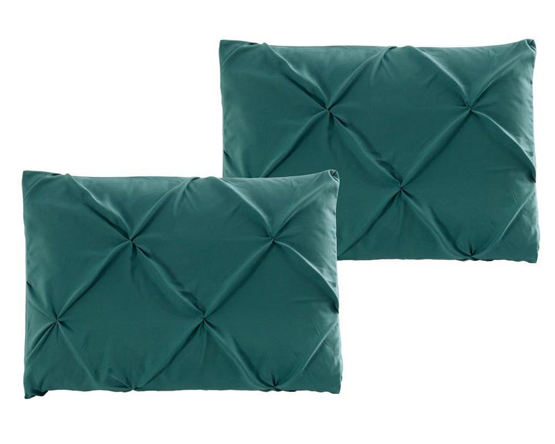 Teal Oxford Double Needle Luxury Soft Pinch Pleated Comforter Set-Royal Tradition-Egyptian Linens