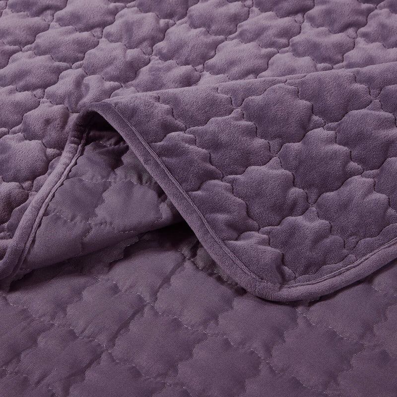 Velvet Bedspread Quilt Set - Plush