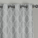 Paisley Thermal Blackout Jacquard Grommet Top Curtain Pair Panels-Royal Tradition-Egyptian Linens