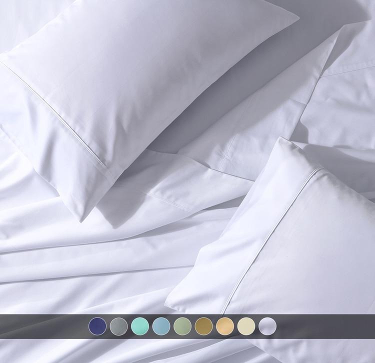 Crisp & Cool Percale Sheet Set - Extra Deep Fitted (22-Inches)-Abripedic-Egyptian Linens
