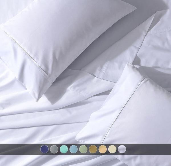 Crisp & Cool Percale Sheet Set - Extra Deep Fitted (22-Inches)-Abripedic-Egyptian Linens