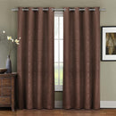 Prairie Contemporary Leafy Design Blackout Grommet Curtain Panel (Single)-Royal Tradition-52 x 63" Panel-Chocolate/Brown-Egyptian Linens