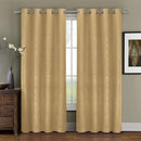 Prairie Contemporary Leafy Design Blackout Grommet Curtain Panel (Single)-Royal Tradition-52 x 63" Panel-Gold-Egyptian Linens