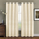 Prairie Contemporary Leafy Design Blackout Grommet Curtain Panel (Single)-Royal Tradition-52 x 63" Panel-Ivory-Egyptian Linens