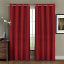 Prairie Contemporary Leafy Design Blackout Grommet Curtain Panel (Single)-Royal Tradition-52 x 63" Panel-Red-Egyptian Linens