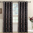 Regalia Abstract Jacquard Textured Grommet Top Curtain Panels (Set of 2)-Royal Tradition-Egyptian Linens