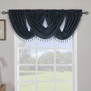 Soho Waterfall Decorative Trim Window Valance 57”wx 37”L (Single)-Royal Tradition-Navy-Egyptian Linens