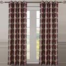 Pair (Set of 2) Top Grommet Window Curtain Panels Abstract Jacquard Studio, 104 Inches Total Width-Royal Tradition-104 x 63" Pair-Burgundy-Egyptian Linens