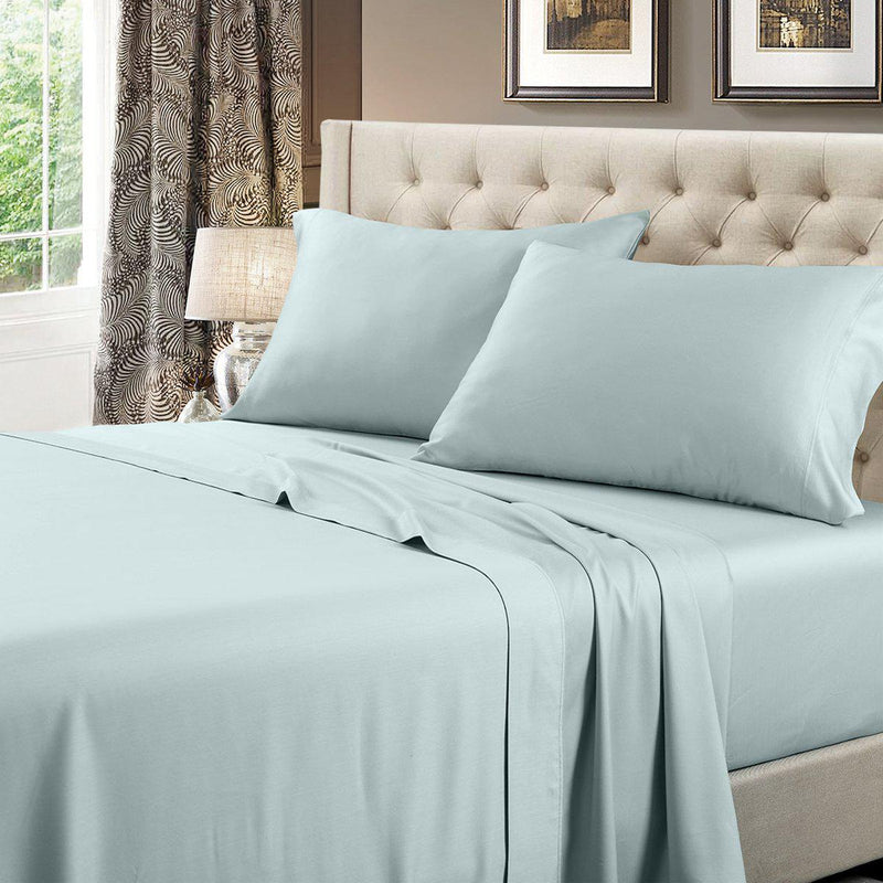King 300 Thread Count Clean Performance Solid Sheet Set Blue - Sealy