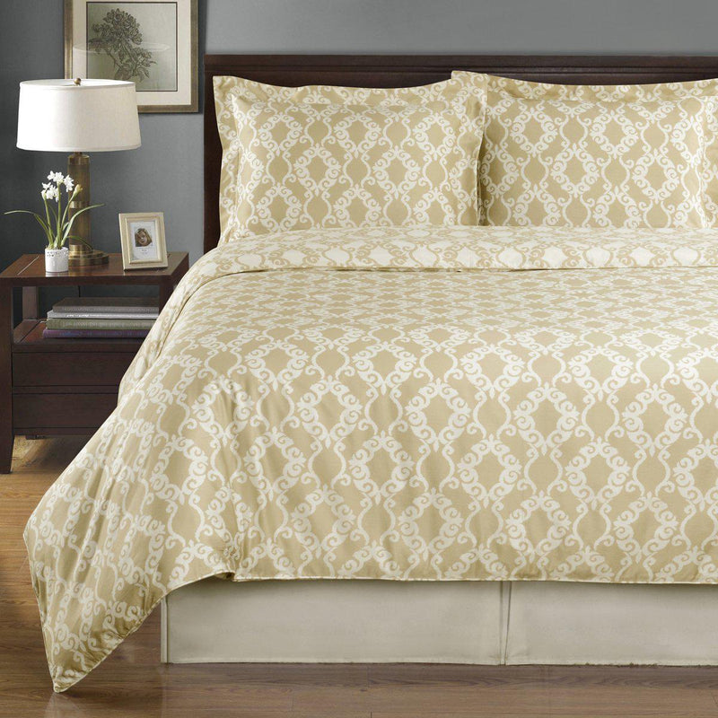 Duvet Cover Set - Sierra-Royal Tradition-Twin/Twin XL-Beige/Ivory-Egyptian Linens