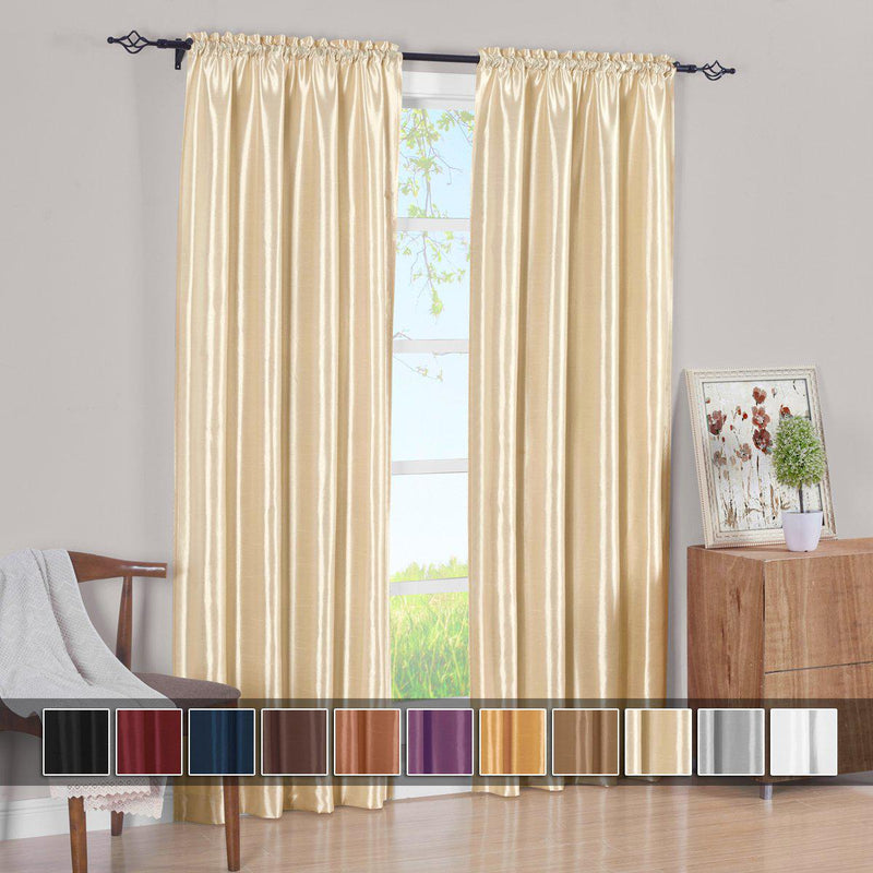 Pair Curtain Panels Soho Faux Silk (Set of 2)-Royal Tradition-Egyptian Linens