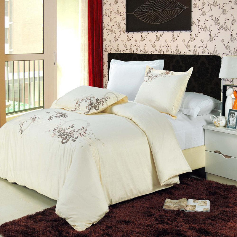 Sophia 100% Cotton Embroidered Duvet Cover Sets-Royal Tradition-Full/Queen-Egyptian Linens