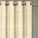 Tabitha Flower Curtains Jacquard Grommet Top Panels (Single)-Royal Tradition-Egyptian Linens
