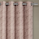 Tabitha Flower Curtains Jacquard Grommet Top Panels (Single)-Royal Tradition-Egyptian Linens