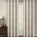 Tabitha Flower Curtains Jacquard Grommet Top Panels (Single)-Royal Tradition-54 x 63" Panel-Mink-Egyptian Linens