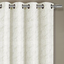 Tabitha Flower Curtains Jacquard Grommet Top Panels (Single)-Royal Tradition-Egyptian Linens