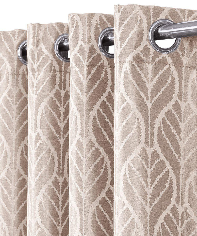 Pair Hilton Blackout Curtains Jacquard Thermal Insulated Set of 2 Panels-Royal Tradition-Egyptian Linens