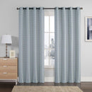 Empress Embroidered 110Wx90L Curtains With Grommet Top Jacquard Drapes (Set of 2)-Royal Hotel Bedding-Teal-Egyptian Linens