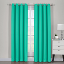 Ava Blackout Weave Curtain Panels With Tie Backs Pair (Set Of 2)-Egyptian Linens-54" x 63" Pair-Turquoise-Egyptian Linens
