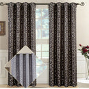 Pair (Set of 2) Top Grommet Window Curtain Panels Abstract Jacquard Tuscany, 104 Inches Total Width.-Royal Tradition-Egyptian Linens