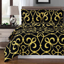 Duvet Cover Set - Victoria-Royal Tradition-Full/Queen-Bronze/Black-Egyptian Linens