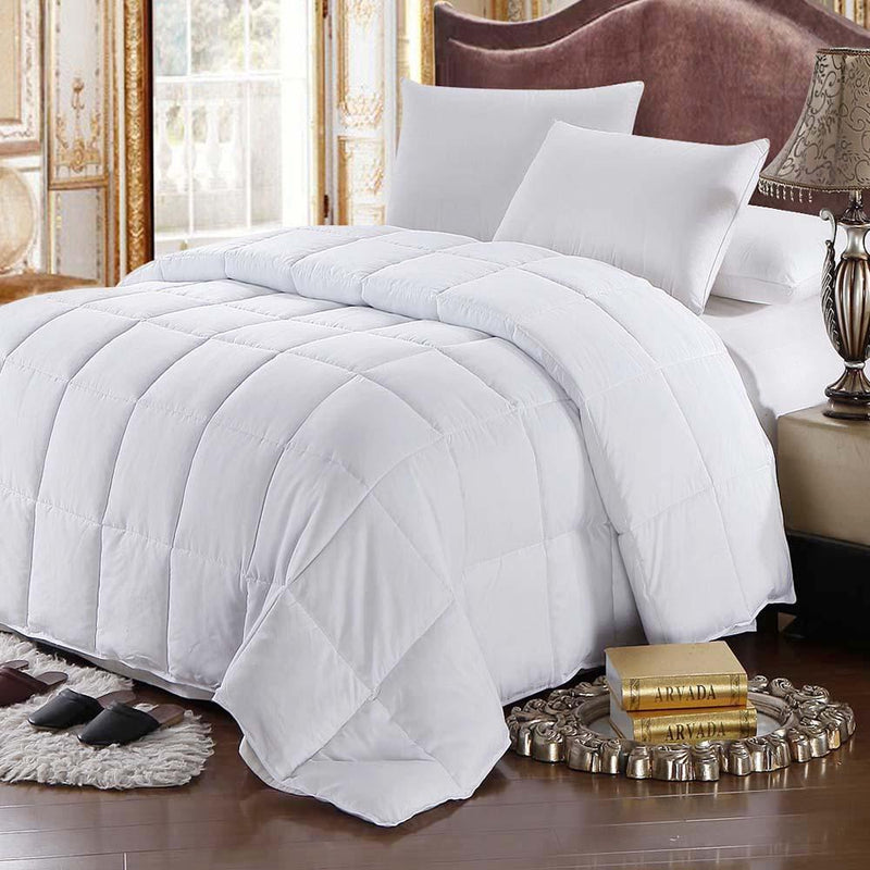 Hypoallergenic Goose Down Feathers Comforter/Duvet Insert-Royal Hotel Bedding-Full/Queen-Egyptian Linens