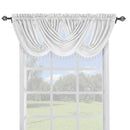 Soho Faux Silk Curtain Panels or Waterfall Valance (Single)-Royal Tradition-57 x 37" Waterfall Valance-White-Egyptian Linens