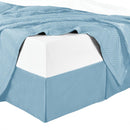 Split Corner 100% Cotton Solid 300TC Bed Skirts-Royal Tradition-Twin XL-Blue-Egyptian Linens