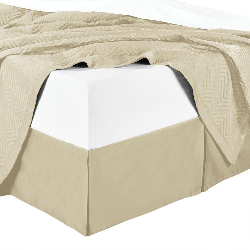 100% Microfiber Solid Bed Skirt-Royal Tradition-Twin XL-Tan(Beige)-Egyptian Linens