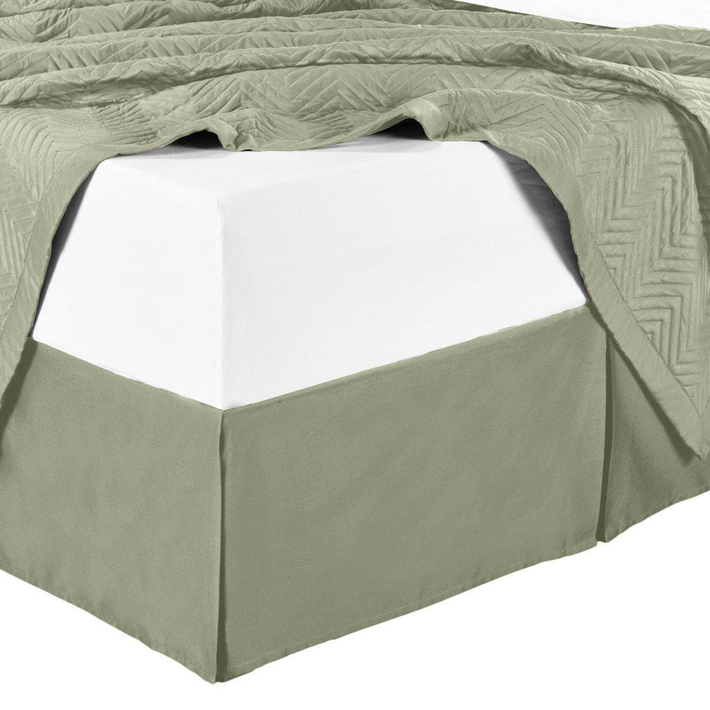 100% Microfiber Solid Bed Skirt-Royal Tradition-Twin-Sage-Egyptian Linens