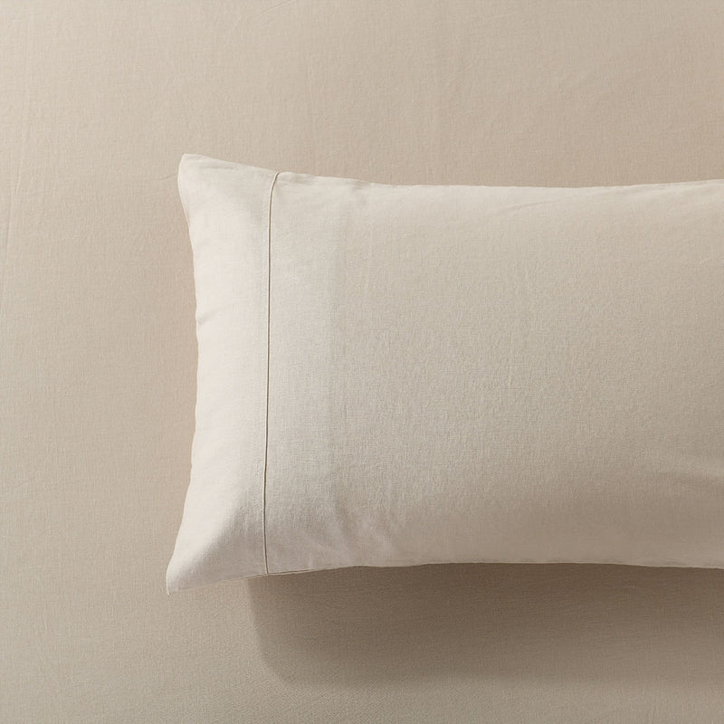 Pre-Washed Belgian Flax Linen Cotton Pillowcases (Pair)
