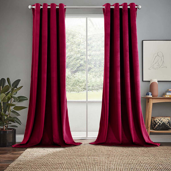 Heavyweight Velvet Grommet Curtain Panels (Set of 2)