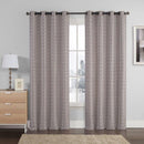 Empress Embroidered 110Wx90L Curtains With Grommet Top Jacquard Drapes (Set of 2)-Royal Hotel Bedding-Chocolate-Egyptian Linens