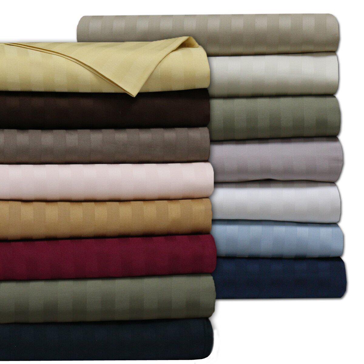 Bed Sheets 600 Thread Count Damask Stripe