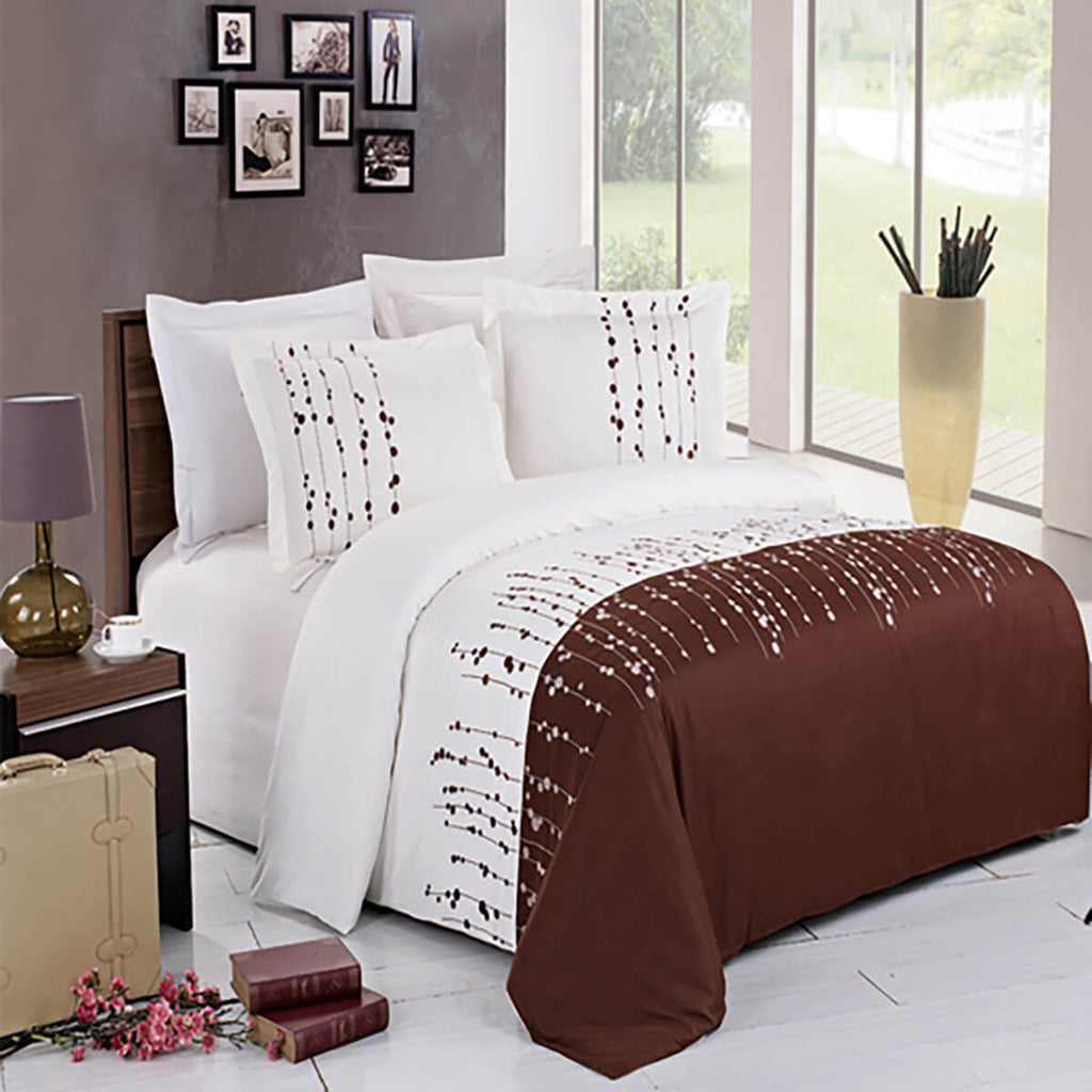 Ellis Embroidered 3 Piece Duvet Cover Sets