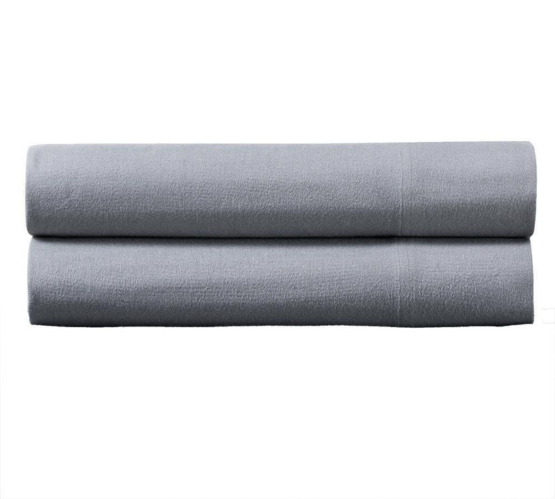 Heavyweight Flannel Pillowcase Set (Pair)-Royal Tradition-Standard Pillowcases Pair-Gray-Egyptian Linens