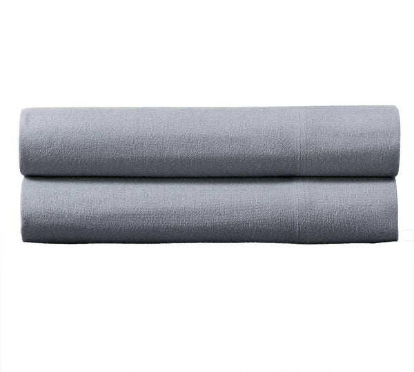 Heavyweight Flannel Pillowcase Set (Pair)-Royal Tradition-Standard Pillowcases Pair-Gray-Egyptian Linens