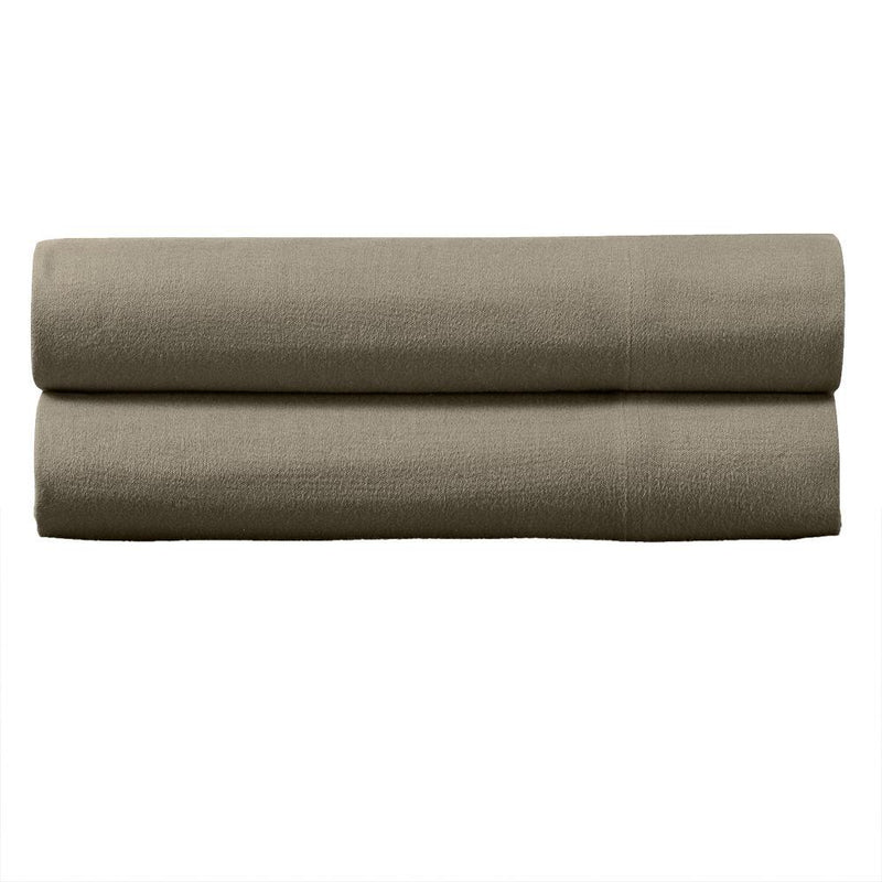 Heavyweight Flannel Pillowcase Set (Pair)-Royal Tradition-Standard Pillowcases Pair-Taupe-Egyptian Linens