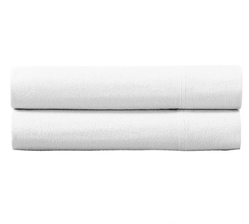 Heavyweight Flannel Pillowcase Set (Pair)-Royal Tradition-Standard Pillowcases Pair-White-Egyptian Linens
