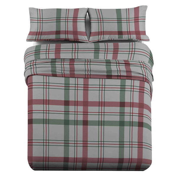 Heavyweight Printed Flannel Sheets 170GSM - Dessines Plaid-Egyptian Linens