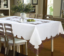 Holland Luxury Embroidered and Hand Cutwork Table cloth, Top Dinner Kitchen Table Cover-Royal Tradition-54"x72"-Burgundy-Egyptian Linens