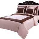 Hotel 100% Cotton 5-PC Duvet Cover Set-Royal Tradition-Twin/Twin XL-Blush/Chocolate-Egyptian Linens