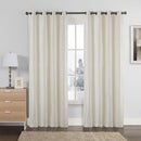 Empress Embroidered 110Wx90L Curtains With Grommet Top Jacquard Drapes (Set of 2)-Royal Hotel Bedding-Ivory-Egyptian Linens