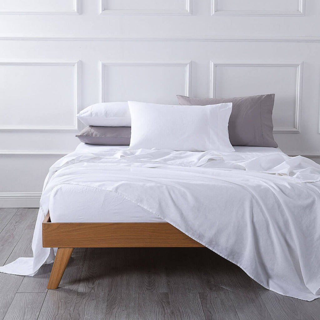 Pre Washed Belgian Flax Linen Cotton Sheet Set