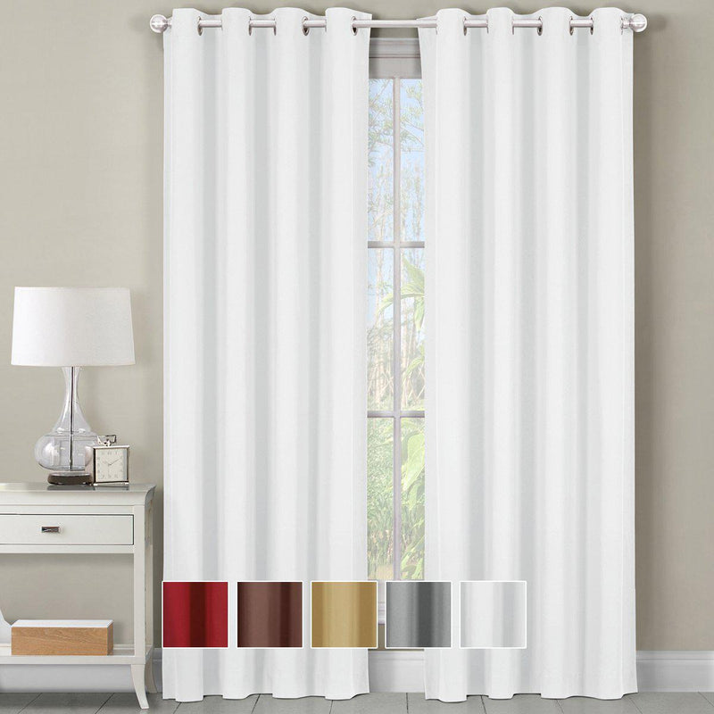 Luxor Heavyweight 100% Cotton Room-Darkening Grommet Curtains Single Panel-Royal Tradition-Egyptian Linens