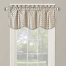 Mirabel Embroidered Lined Valance Scalloped Decorative Rope 52"Wx19"L (Single)-Wholesale Beddings